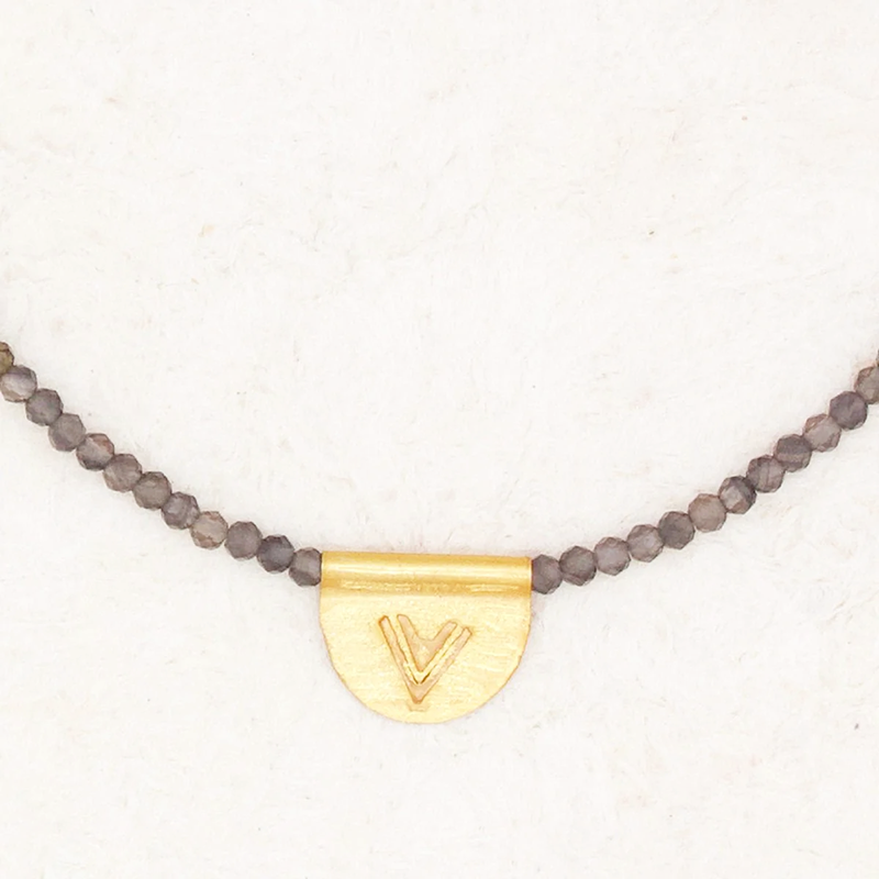 Grey Moonstone Victory Talisman Necklace