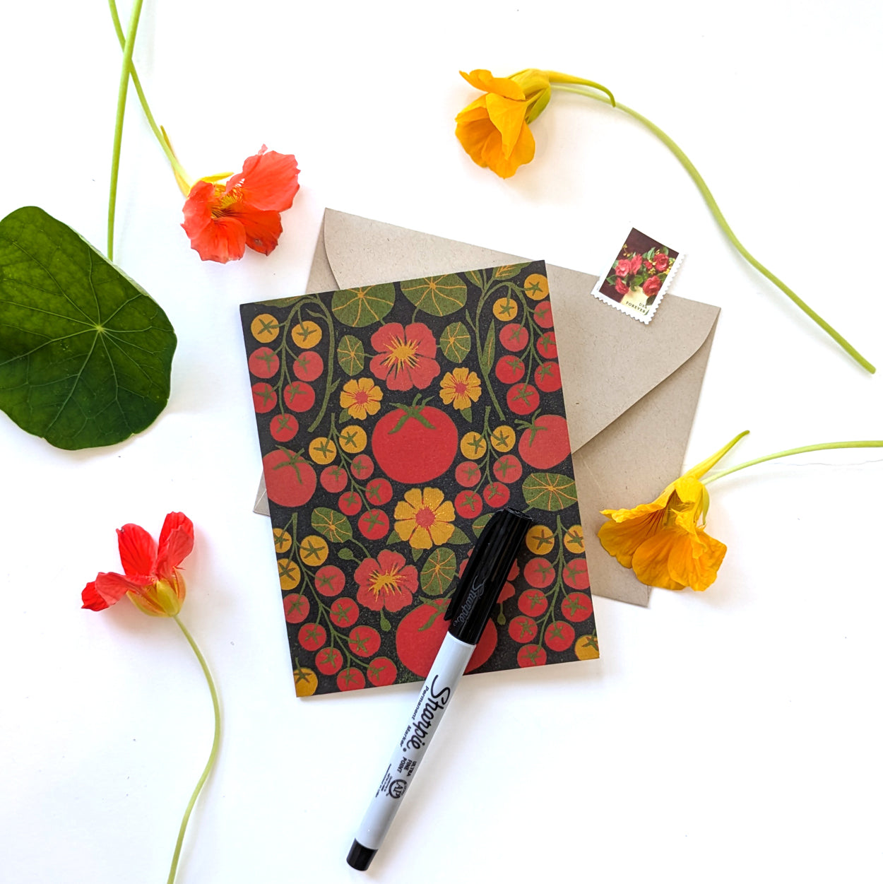 Katharine Watson Stationery Set - Tomatoes and Nasturtiums
