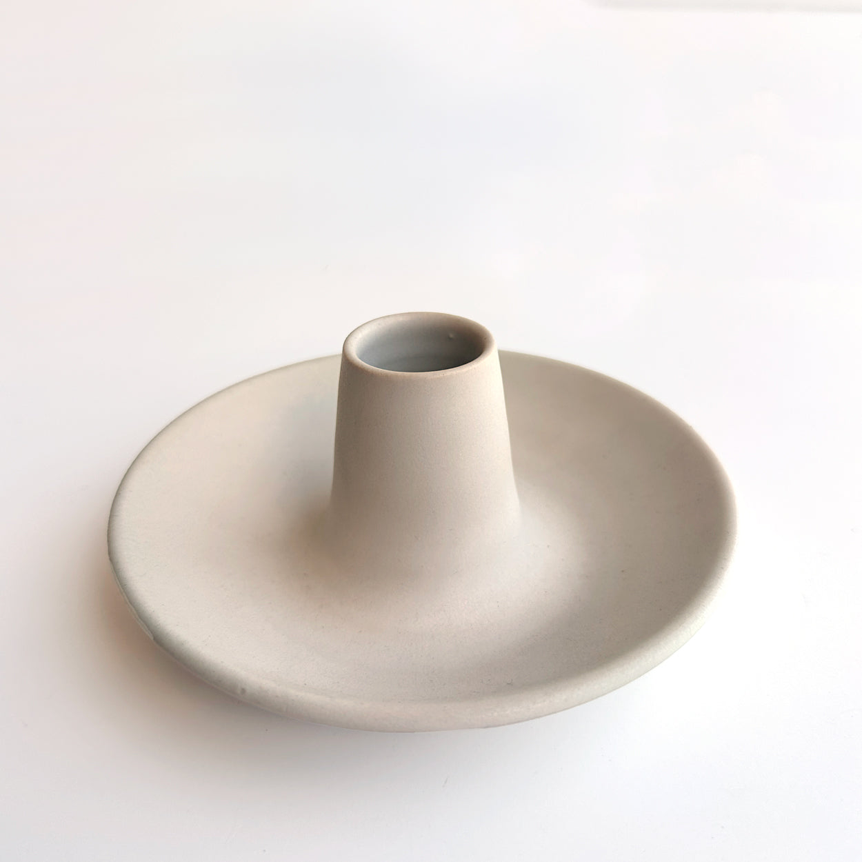 Large Ceramic Candlestick - Piedra White