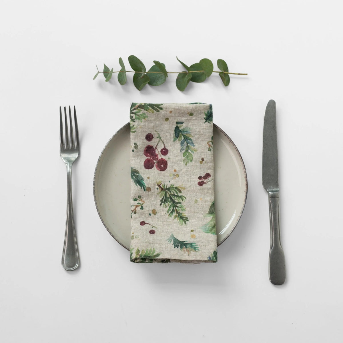Linen Napkins - Set/2 - Winter Berries