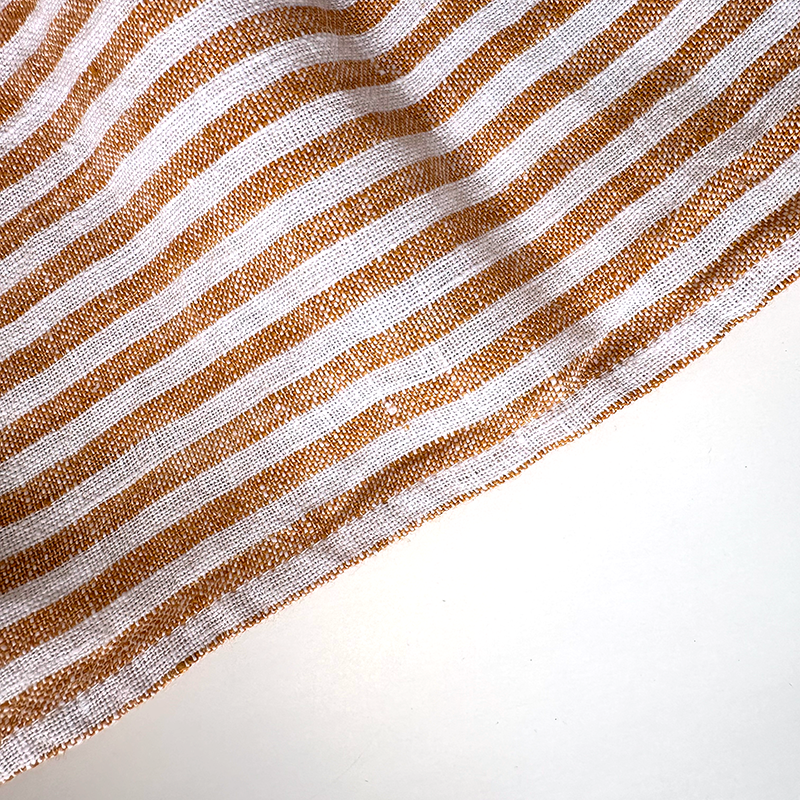 Linen Towel - Gold White Stripe