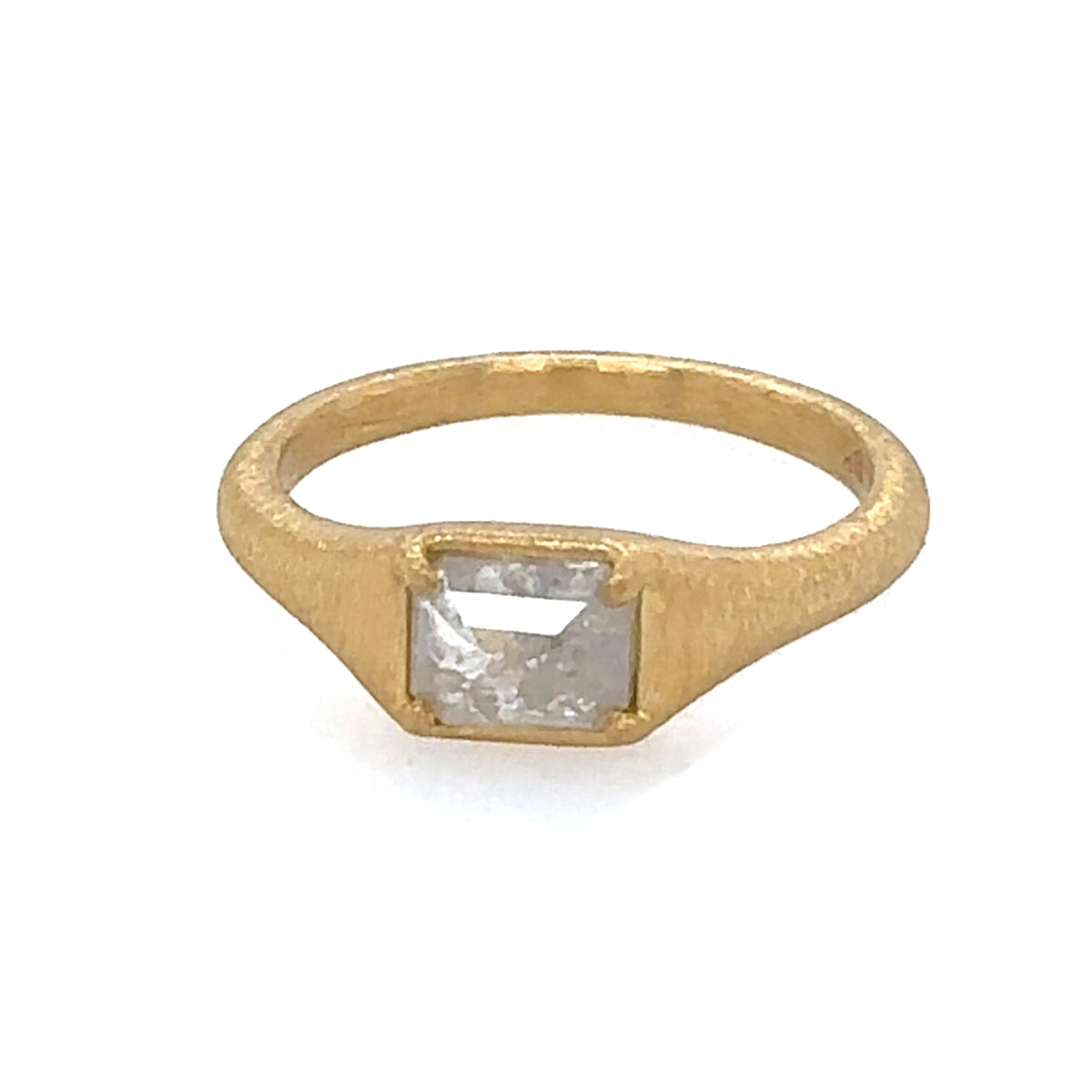 18k Light Grey Zen Diamond Ring