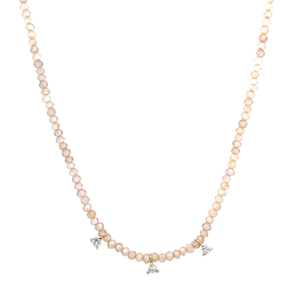 Zircon Dove Strand Necklace with Brilliant Diamond Trio
