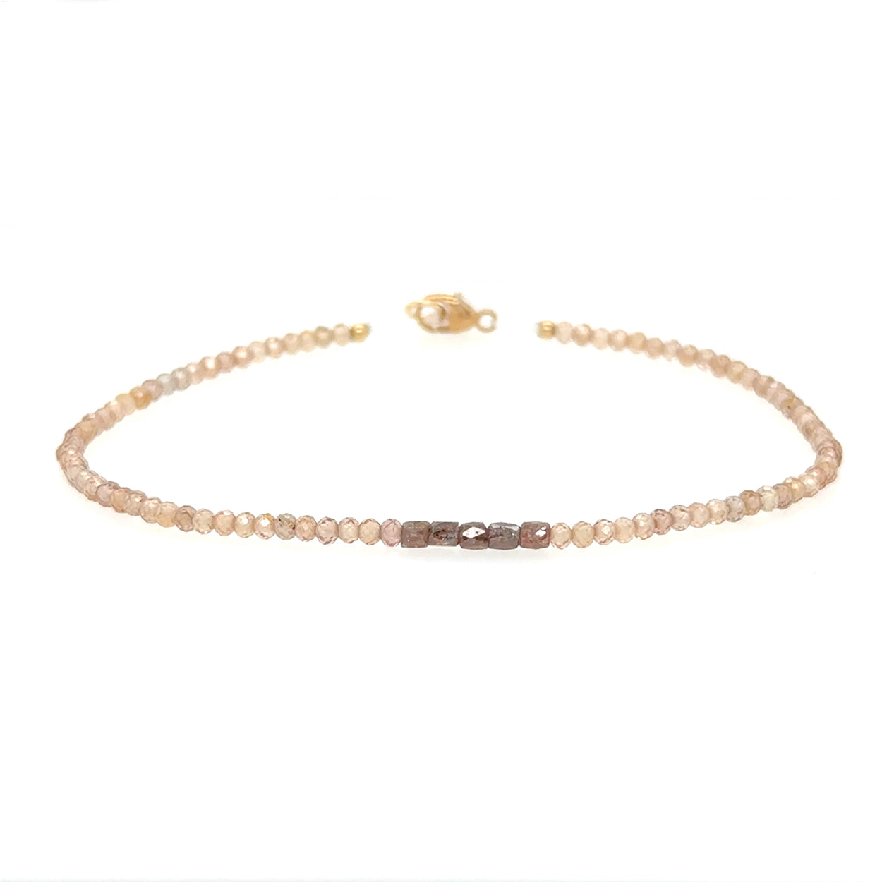 Zircon + Rustic Diamond Bead Strand Bracelet