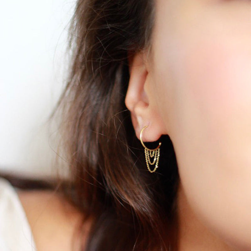 18k Nouveau Now Drape Hook Earrings