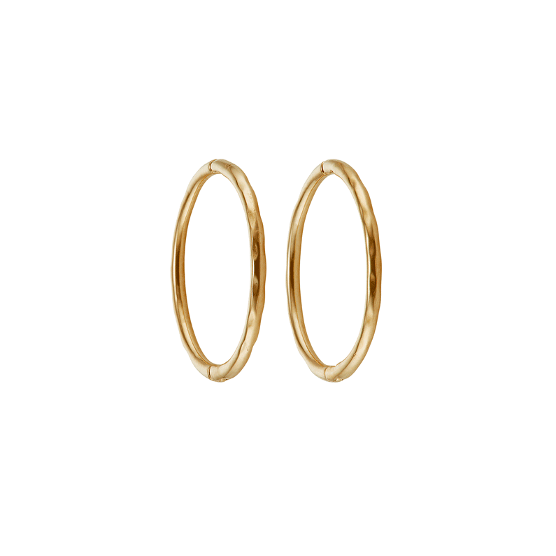 14k 10mm Hammered Click Hoops