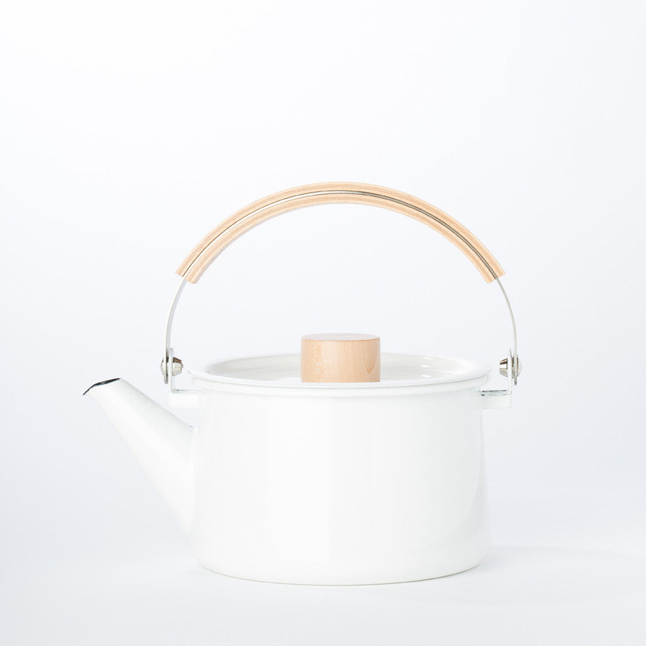 Enamel + Wood Tea Kettle - KESTREL