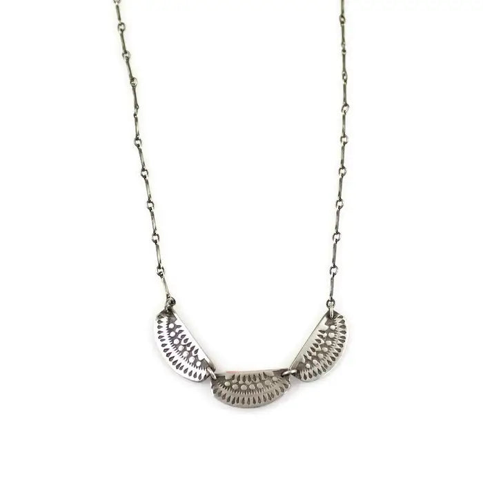 Three Collar Silver Necklace