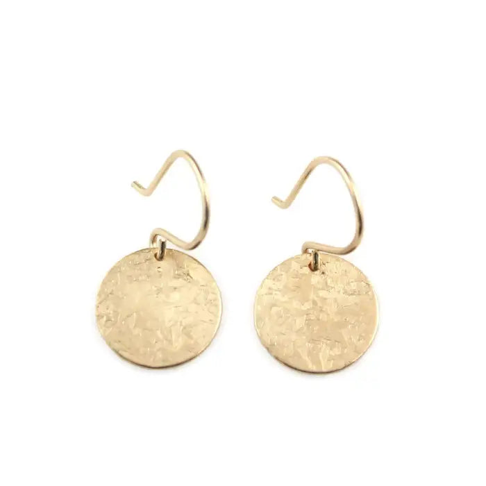 Textured Gold Disc Earrings