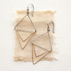 Triple Triangle Hoop - Mixed Metal