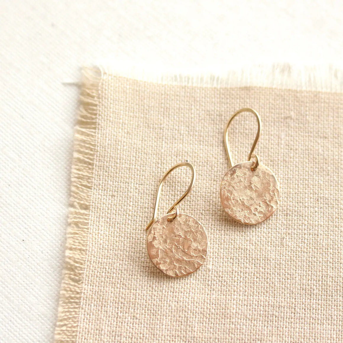 Textured Gold Disc Earrings