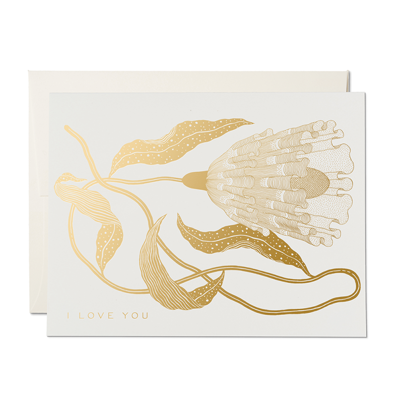 I Love You Foil Flower Card