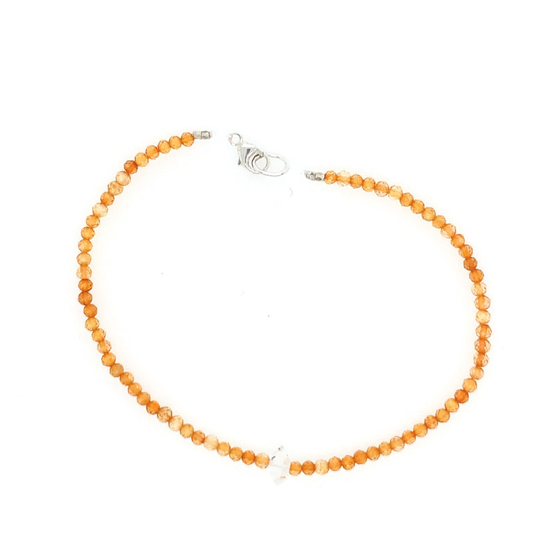 Orange Citrine + Herkimer Bracelet