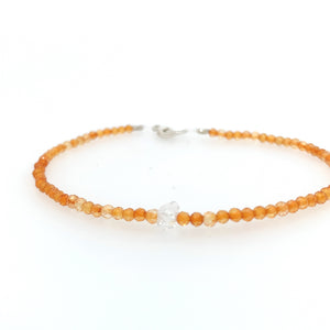 Orange Citrine + Herkimer Bracelet