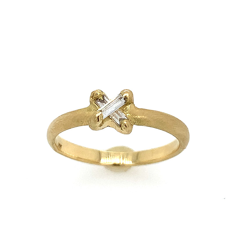 X Baguette Diamond Ring