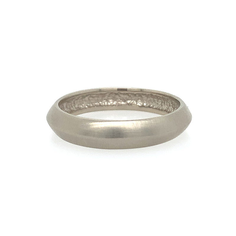 White Gold Knife Edge Men's Band