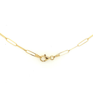 14k Paperclip Chain Necklace 16"