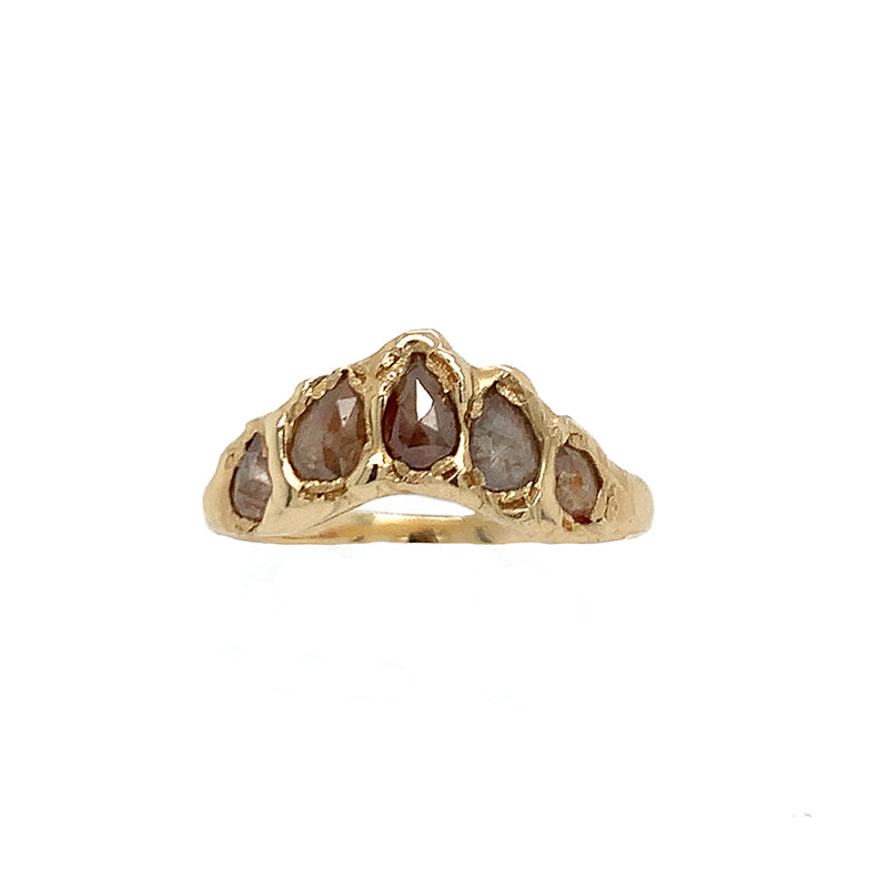 OOAK Pear Crown Ring