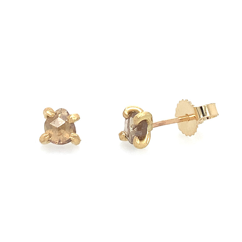 Cognac Rosecut Diamond Studs