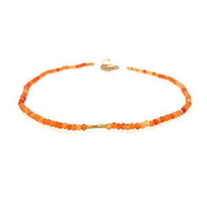 Orange Carnelian + 18k Twist Bracelet