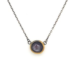 Corundum Sapphire Fold Necklace (ox/24k)