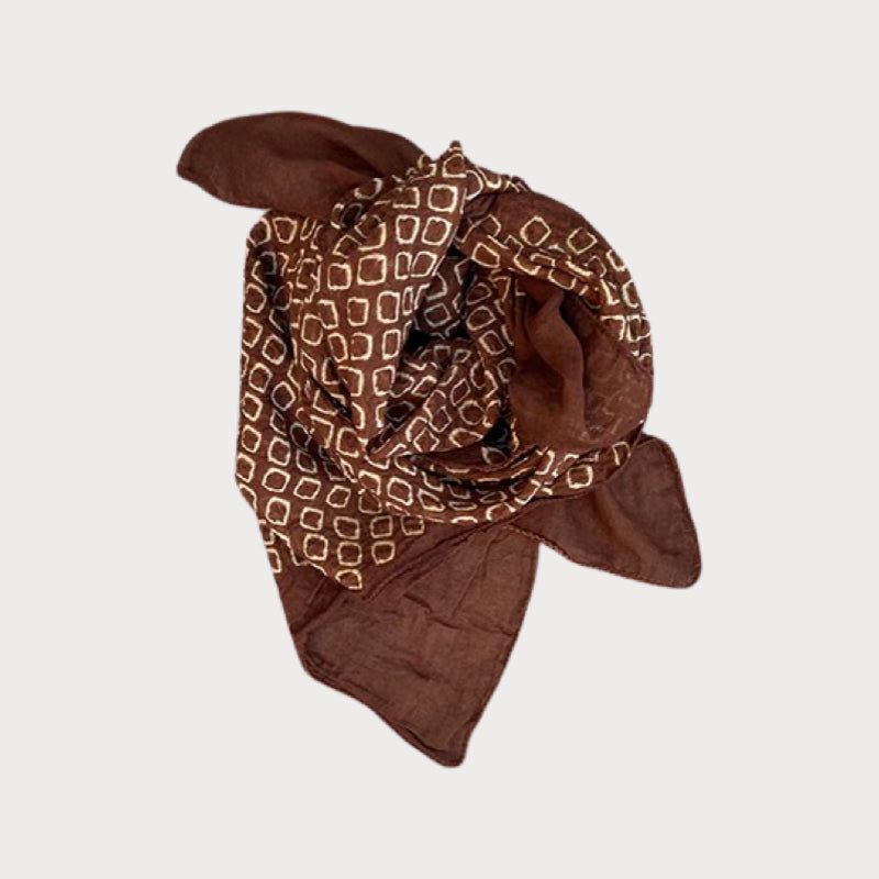 Circles Bandana Scarf - Brown