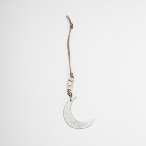 Small Hanging Crescent Moon w/White Glaze - KESTREL