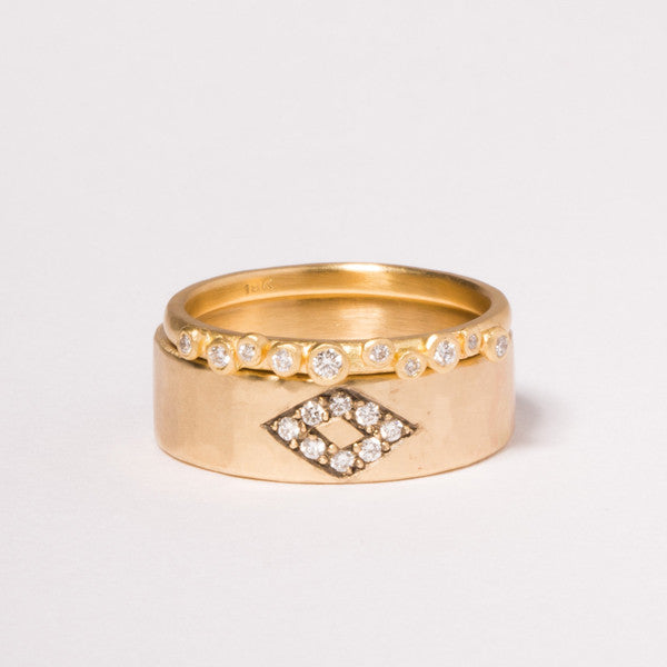 14K Wide Pave Diamond Band - KESTREL