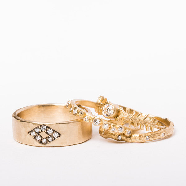 14K Wide Pave Diamond Band - KESTREL