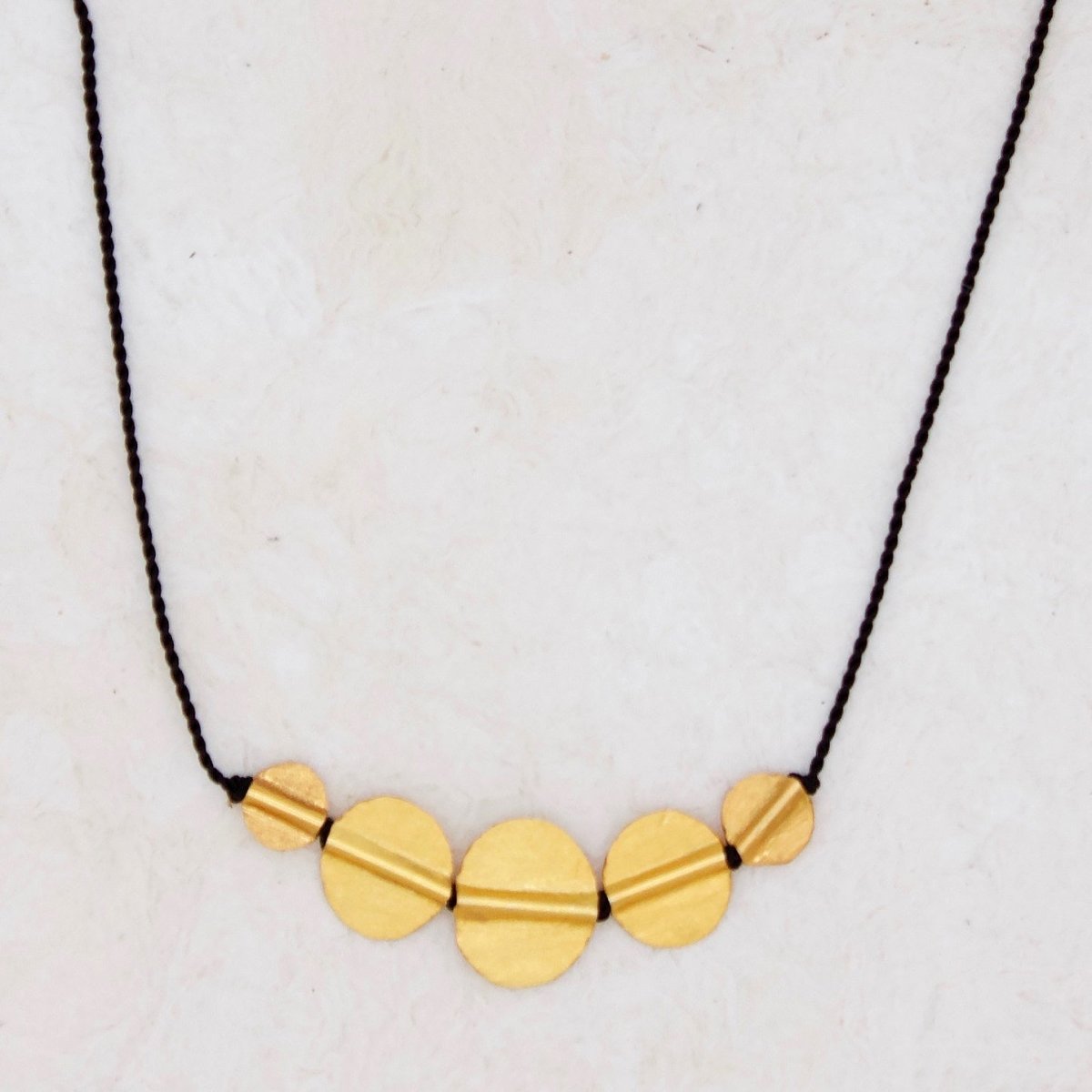 5 Coin Necklace on Black Nylon