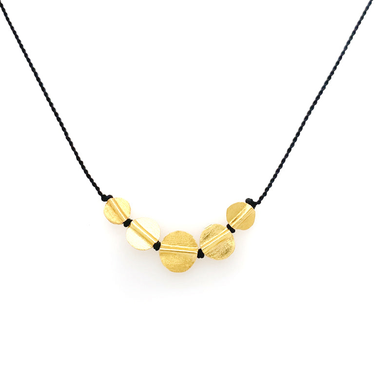 5 Coin Necklace on Black Nylon