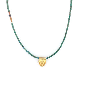 Antique Turquoise Talisman Necklace - Tiny Tab