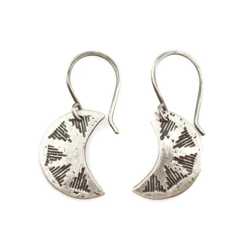 Etched Moon Earrings