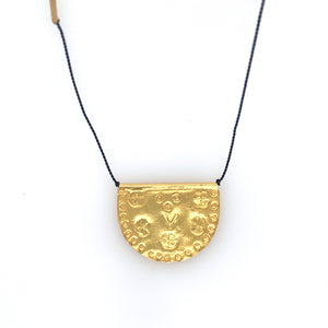 Large Medallion Talisman Necklace on Black Nylon