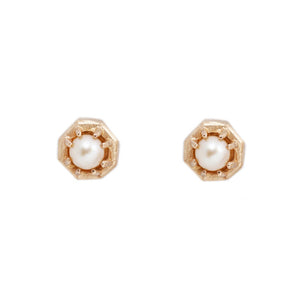 14K Octagon Studs - Pearl 40% OFF - 15 day exchange for credit exception EKB