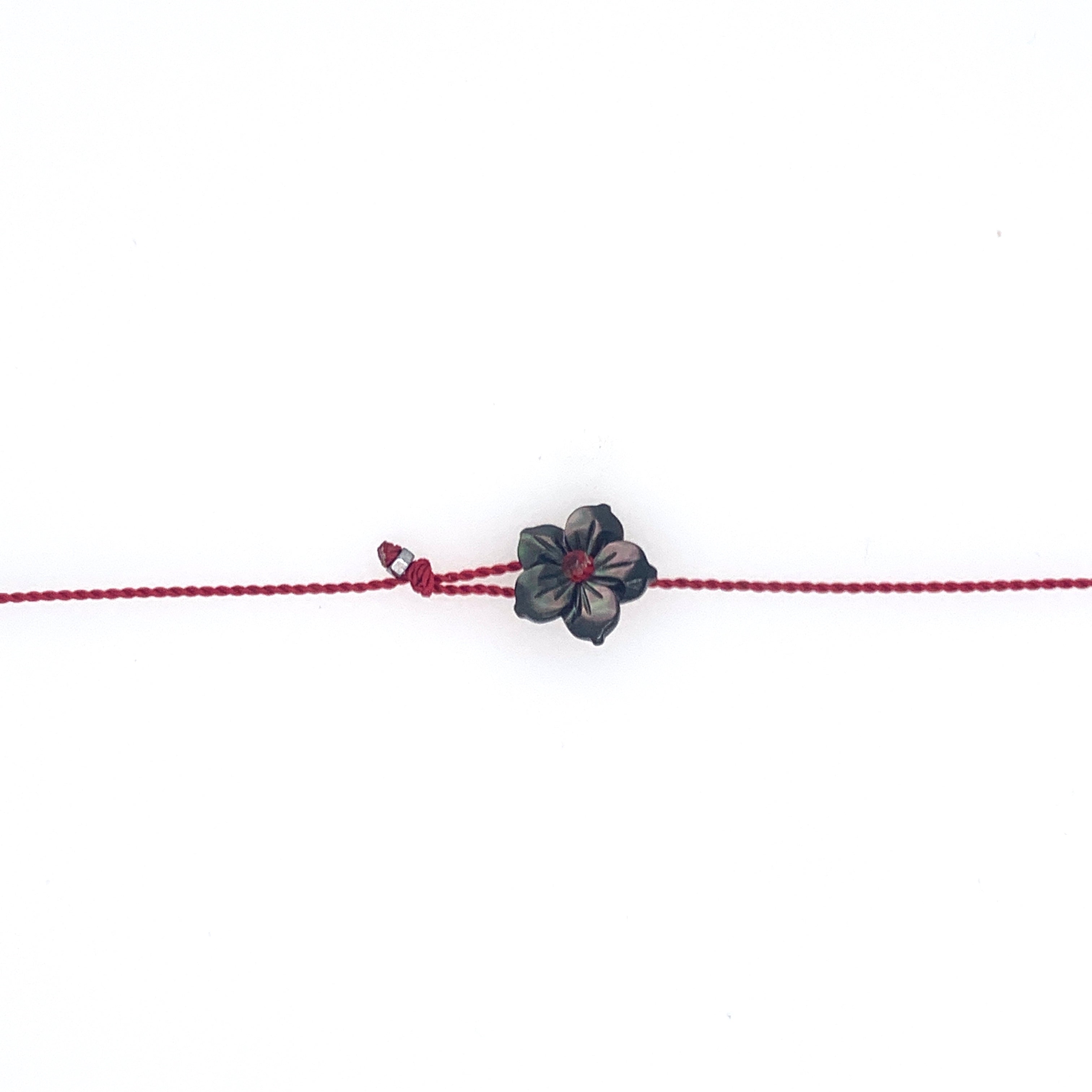Circle Talisman Necklace on Red Nylon