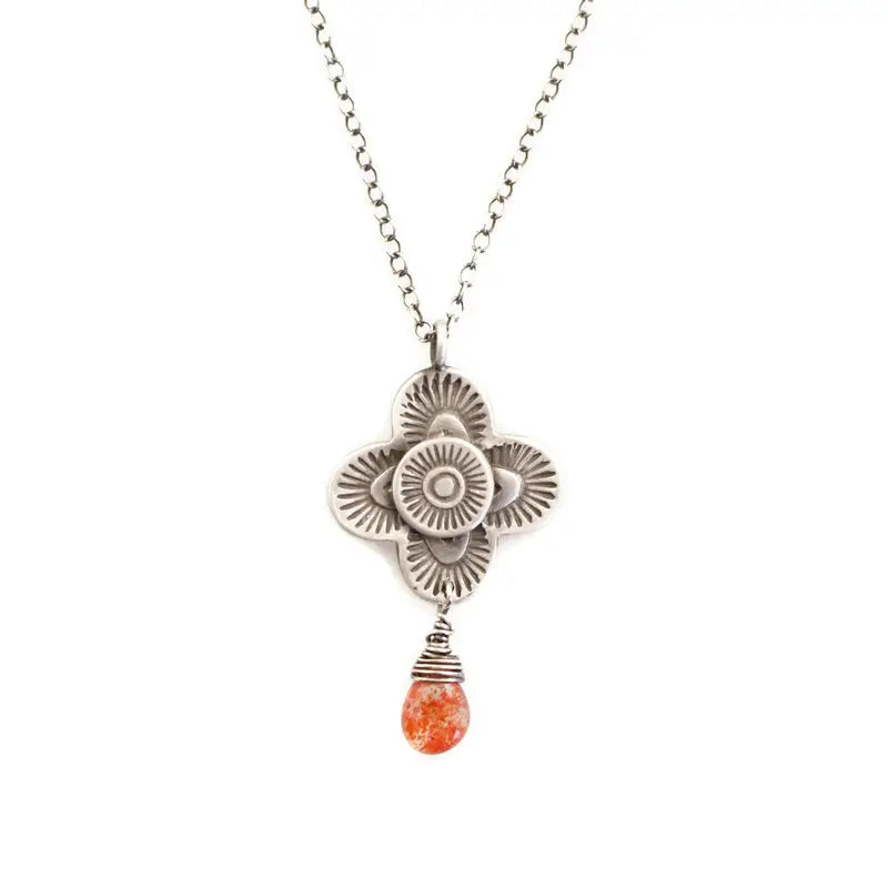 Sunstone Drop Necklace