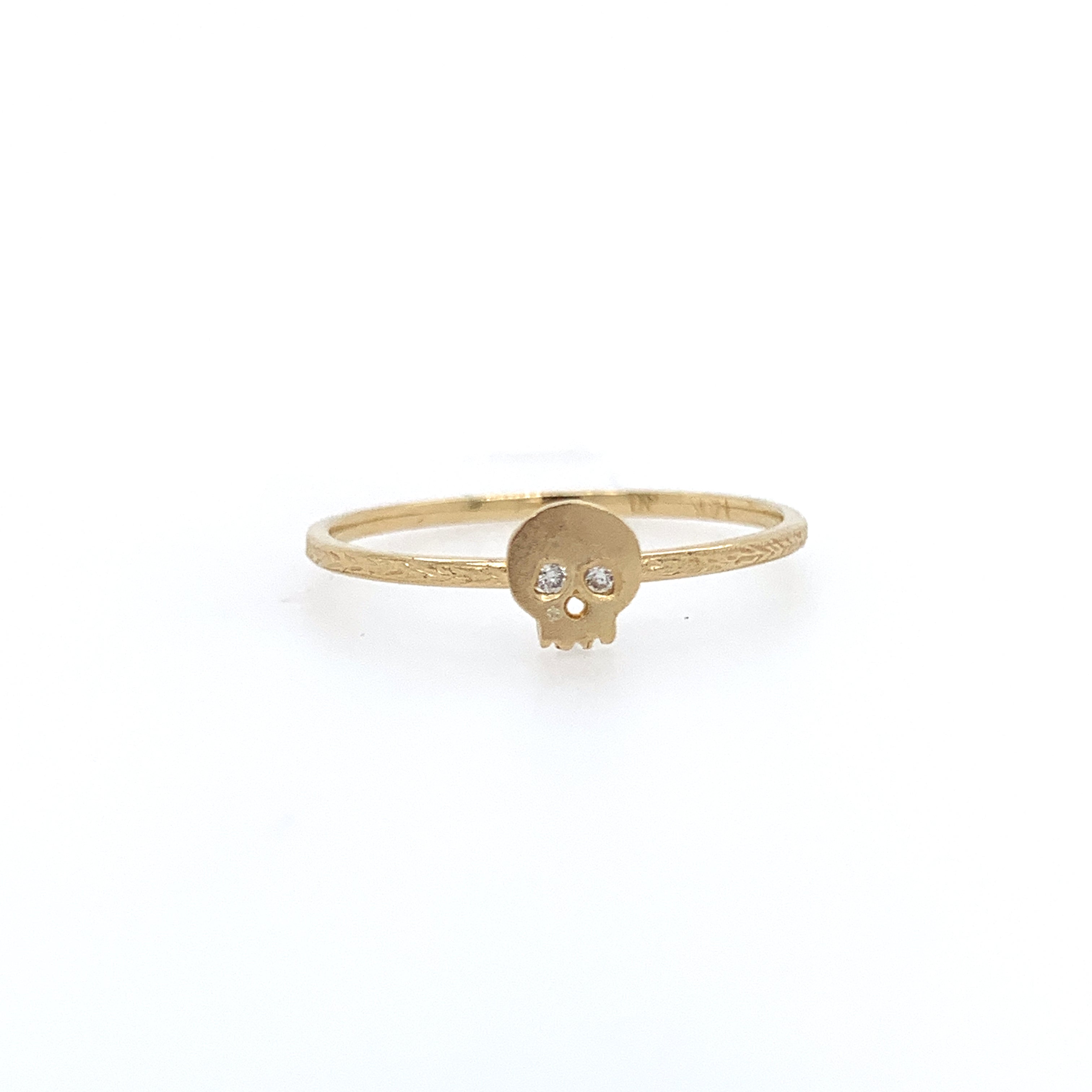 14k Skull Stacking Ring