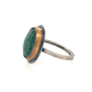 Green Kyanite Ring (SS/24k)