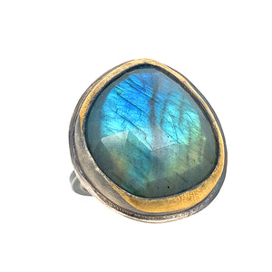 XL Labradorite Ring (SS/24k)