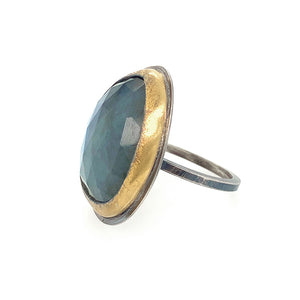 XL Labradorite Ring (SS/24k)