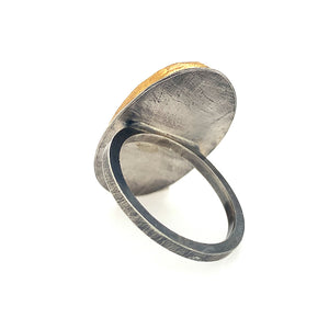 Ocean Moss Kyanite Ring (SS/24k)