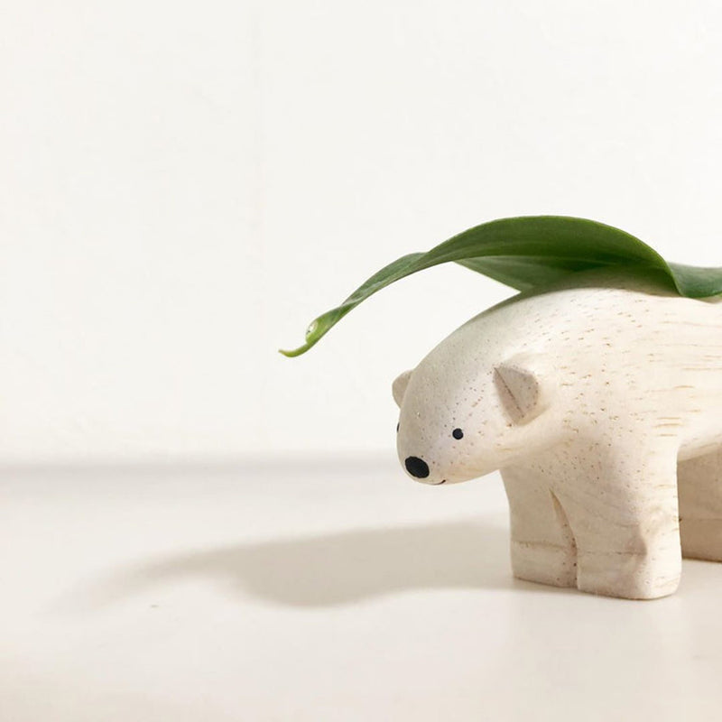 Tiny Wooden Polar Bear
