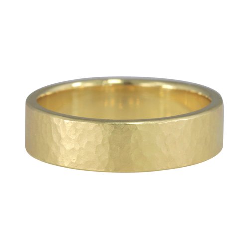**18k 6mm Hammered Men's Band**