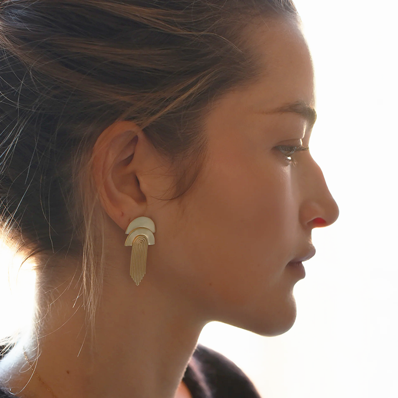 Brass Double Rainbow Waterfall Studs