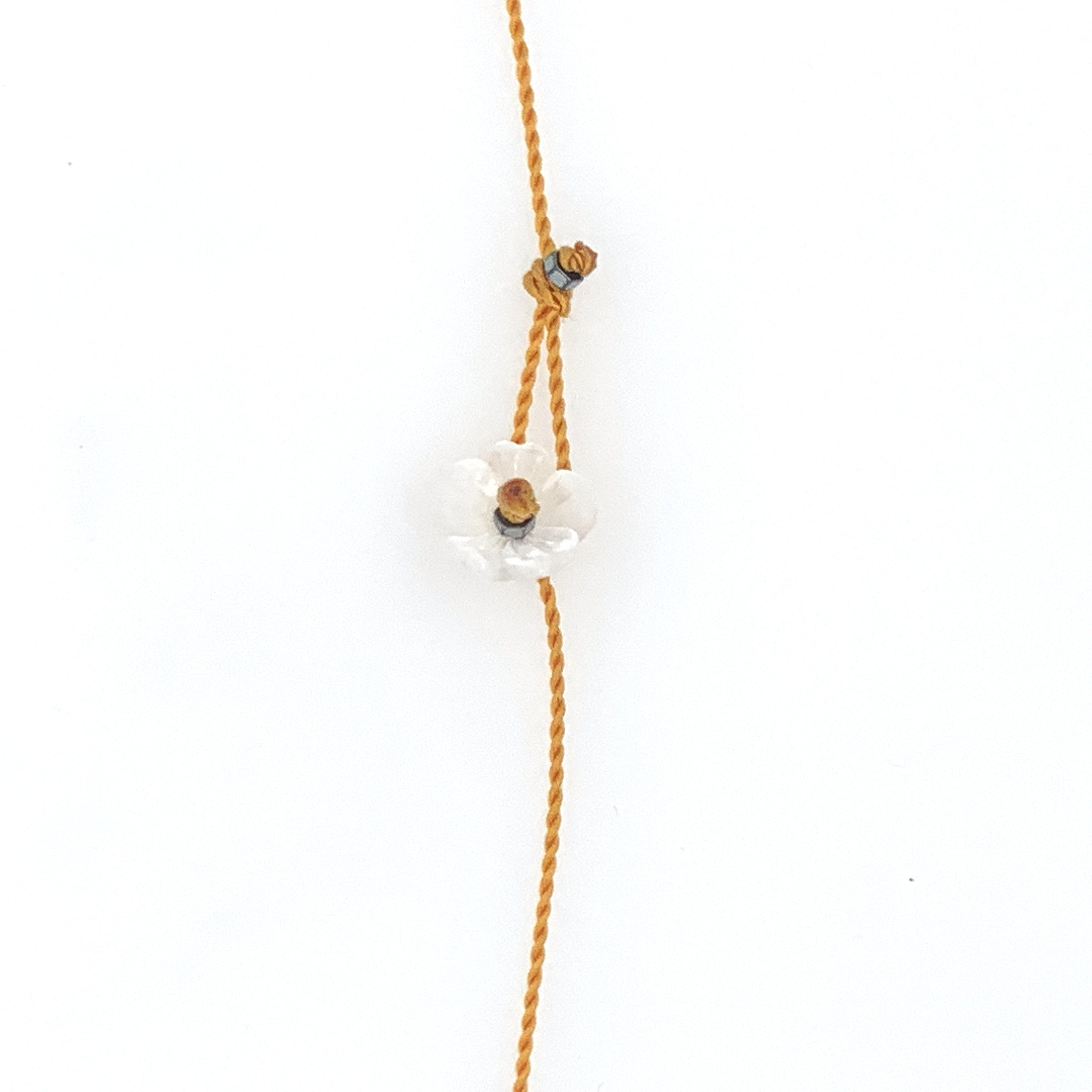 Pointed Shield Talisman Necklace on Mustard Nylon