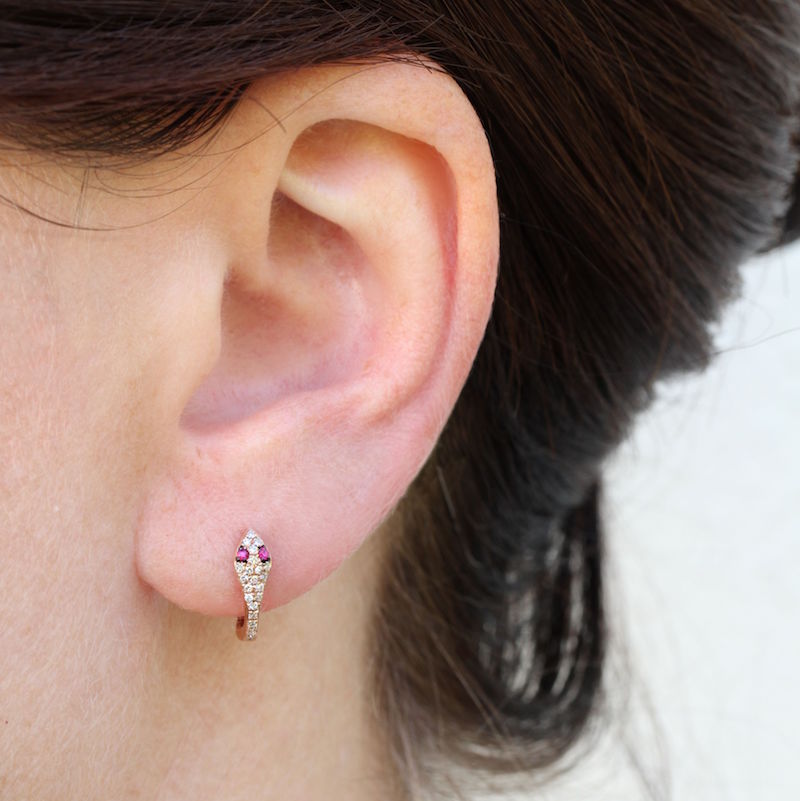 Rose Snake Huggies with Ruby Eyes - KESTREL