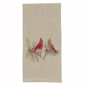 Christmas Cardinals Tea Towel