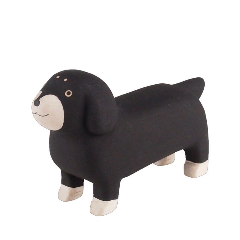 Tiny Wooden Dachshund Weenie Dog - Black