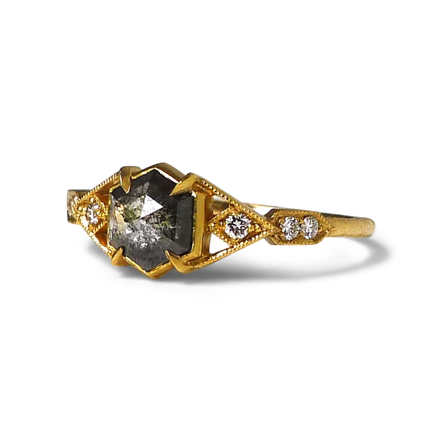 Casia Vestra Salt + Pepper Diamond Ring